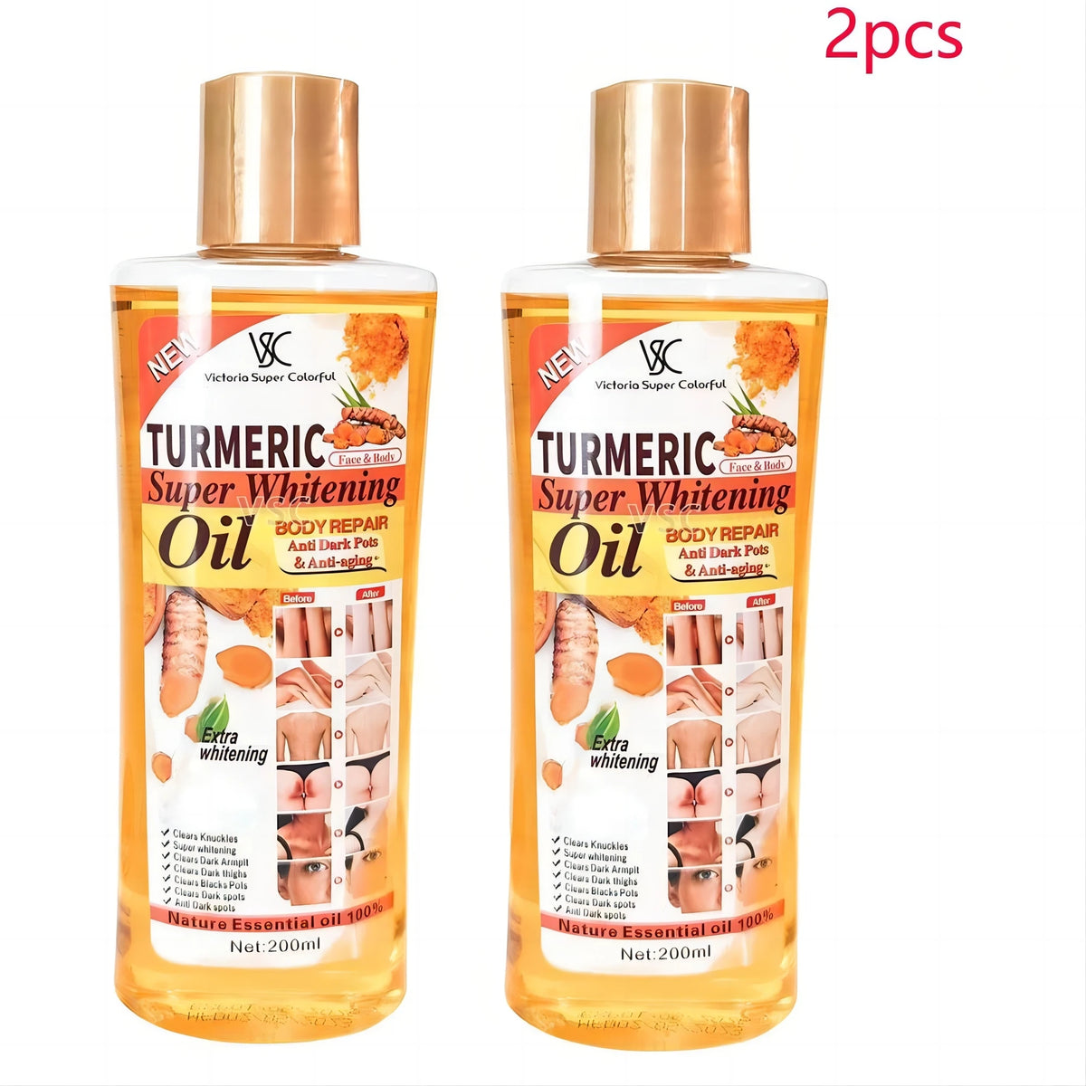 Women's Turmeric Moisturizing Brightening Body Face Massage Oil 6.8 fl oz