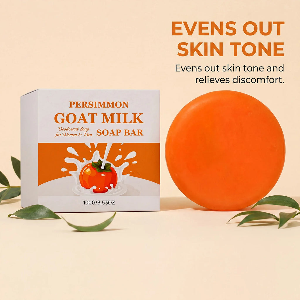 Unisex Persimmon Goat Milk Deodorizing Soap Bar 3.5 oz