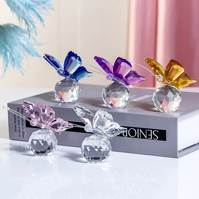 Crystal Cut Butterfly Ornament and Desktop Tabletop Figurine