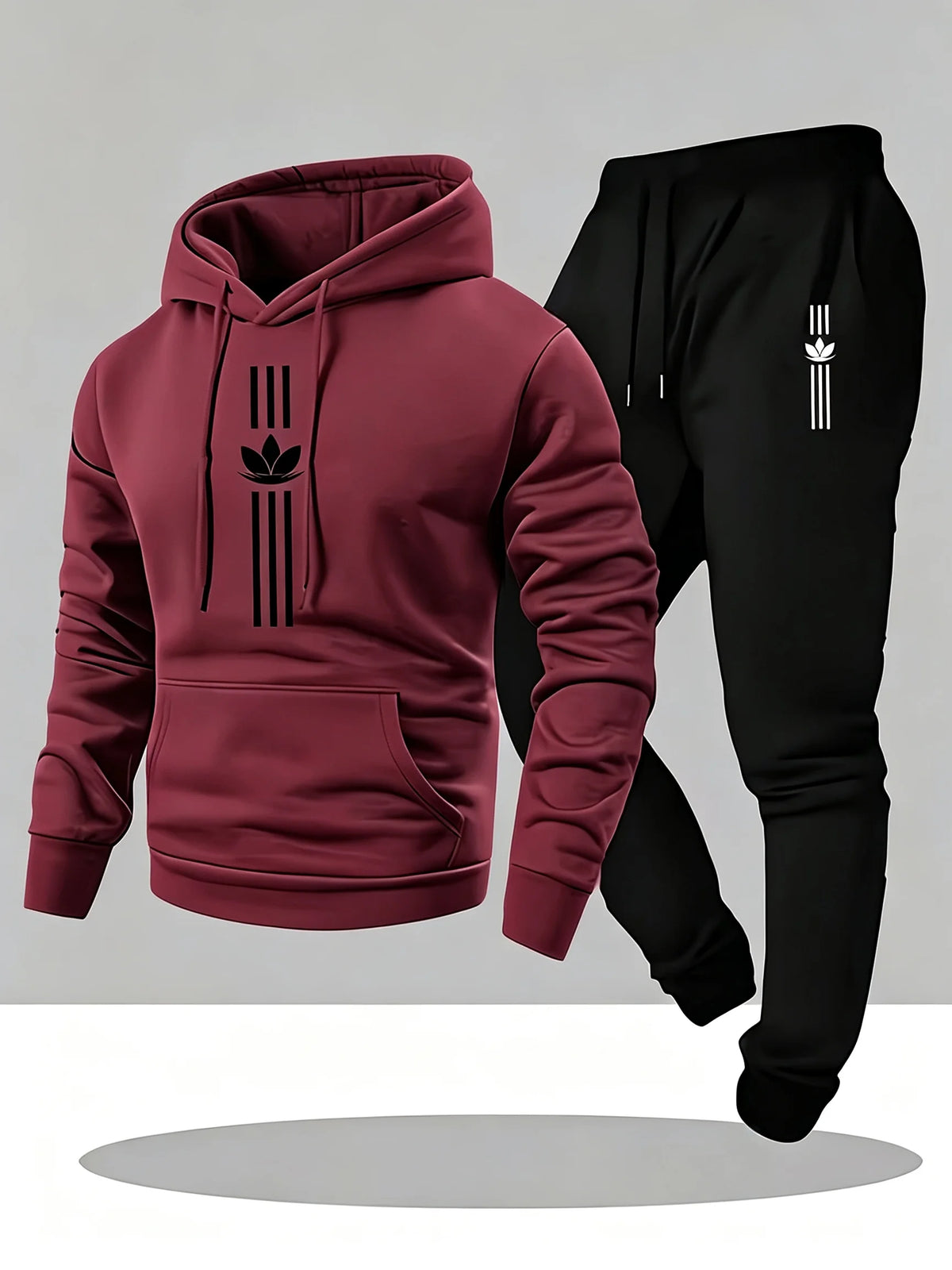 Men's Casual Hoodie and Sweatpants Two Piece Tracksuit Set