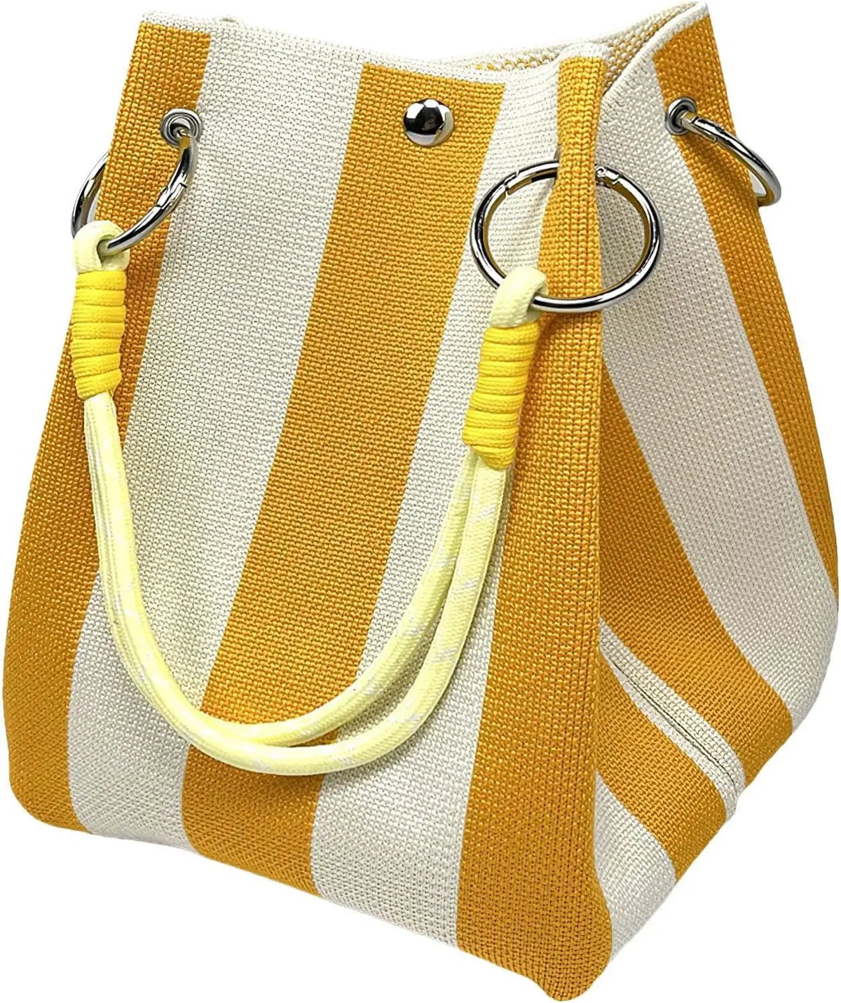 Women's Mini Knitted Geometric Colorblock Bucket Handbag