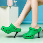 Women's High Heel Platform Clog Slippers