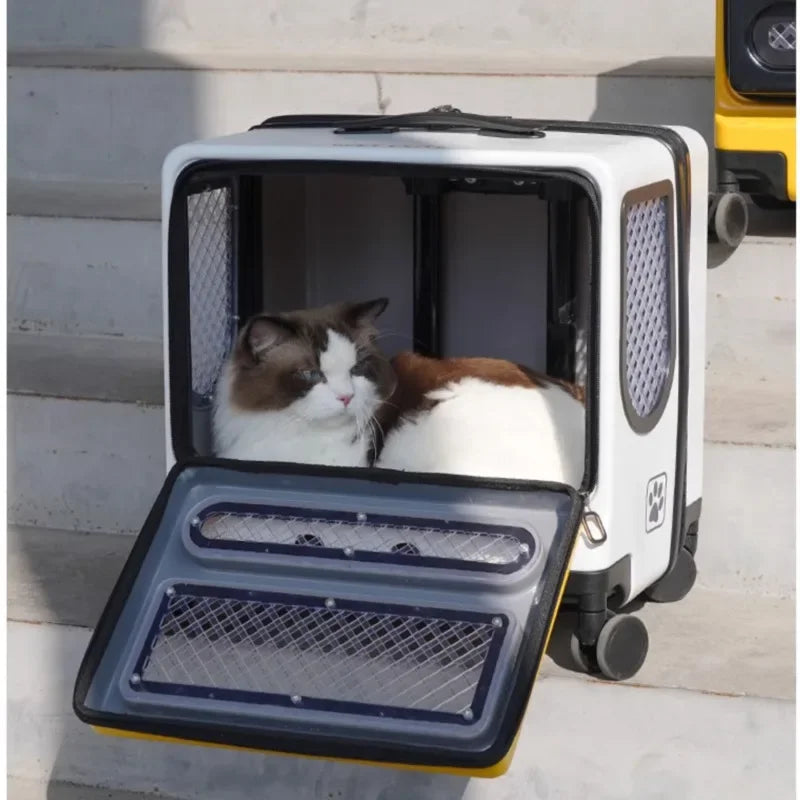 Large Capacity Breathable Rolling Pet Luggage Stroller