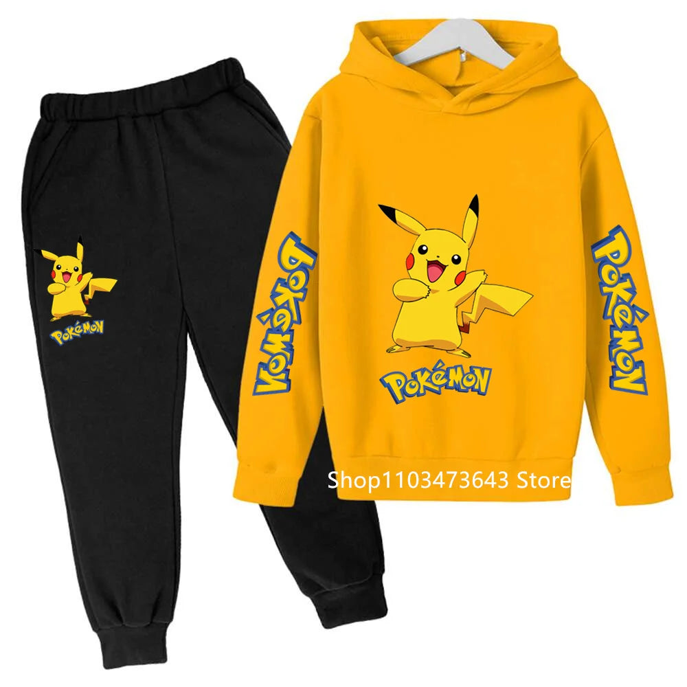 Kids' Cartoon Hoodie Sweatshirt Pants Two-Piece Set