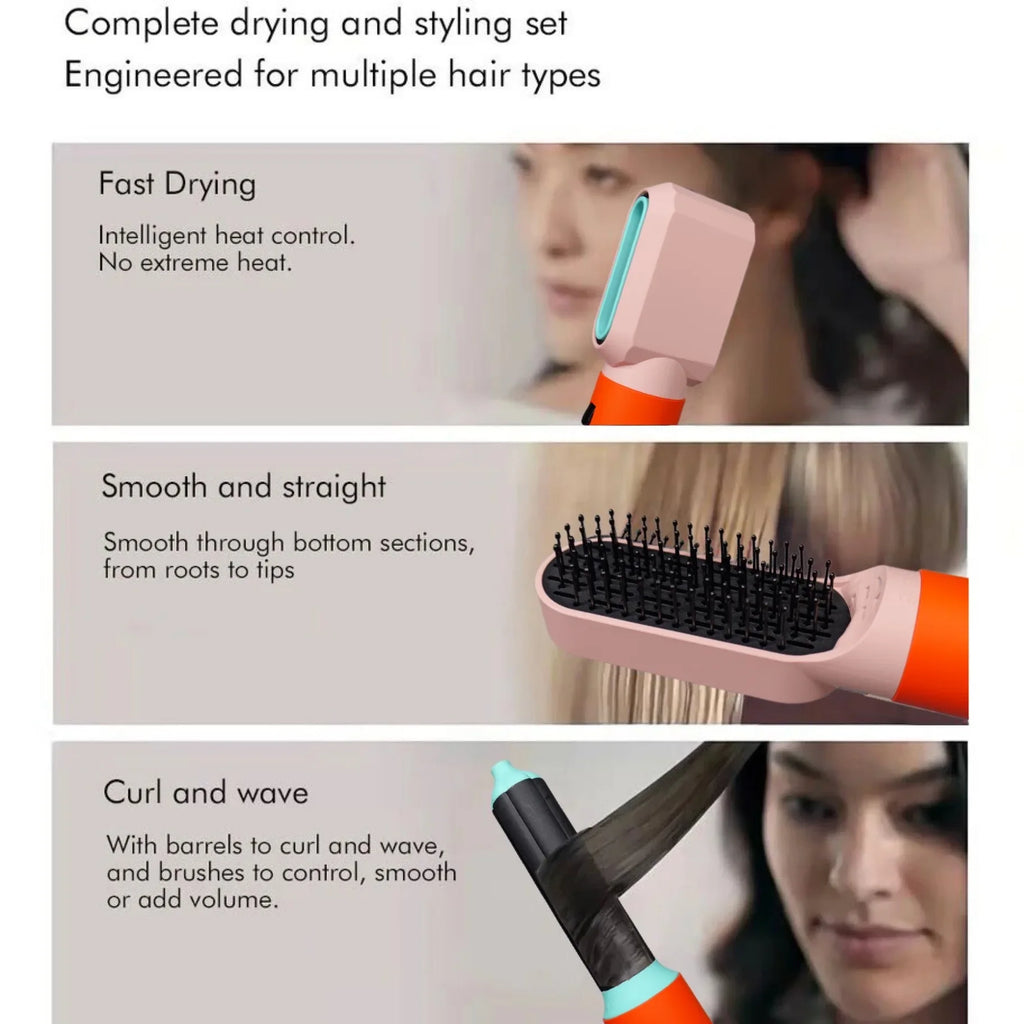 6-in-1 Multi-Function Hair Dryer and Hot Air Brush Styler Set
