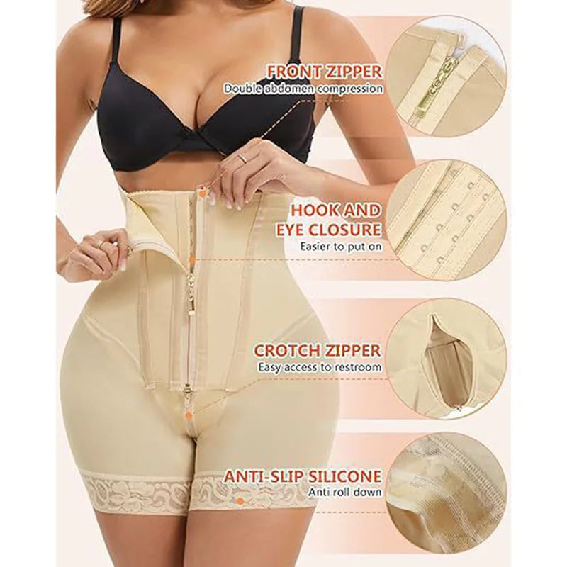 High Waist Butt Enhancer Control Panties with Hook Closure