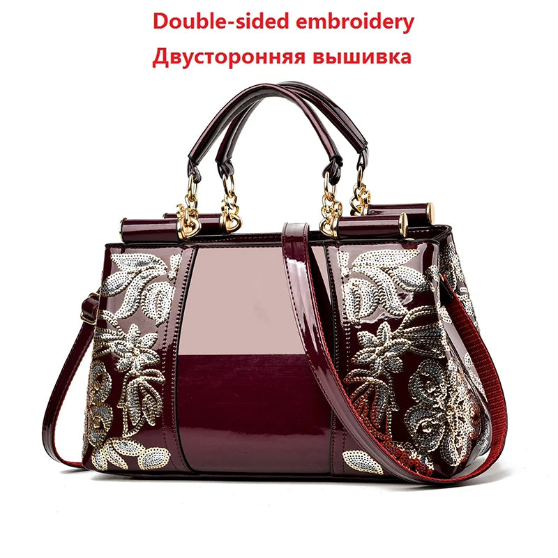 Women's Shiny Patent Leather Shoulder Messenger Bag