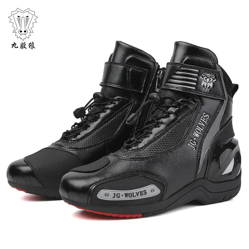 Unisex Leather Anti-Slip Urban Motocross Racing Boots D98