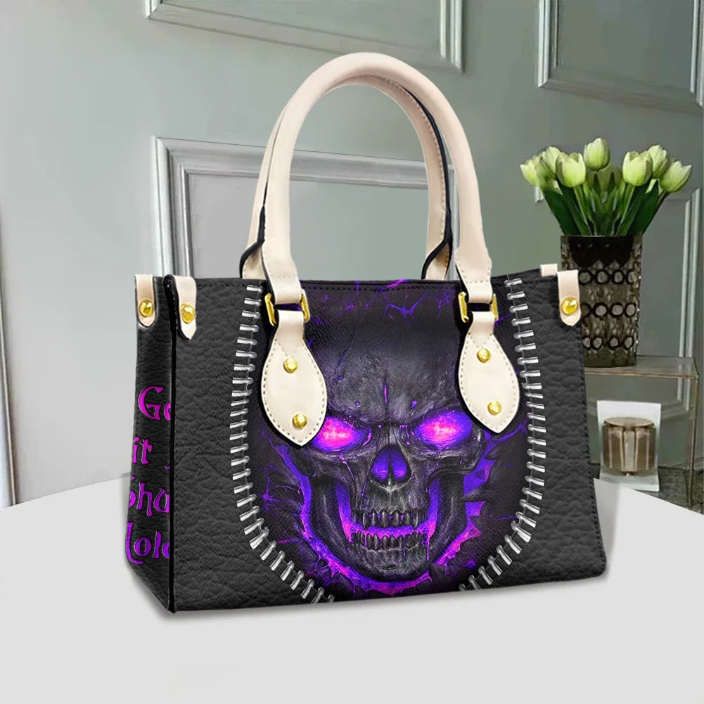 Women's Skull Pattern Faux Leather Shoulder Tote Bag