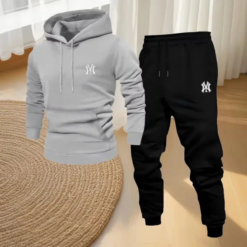 Men's Casual Hoodie and Sweatpants Two Piece Tracksuit Set