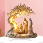 Yellow Acrylic Nativity Scene Desktop Plaque and Tabletop Signboard
