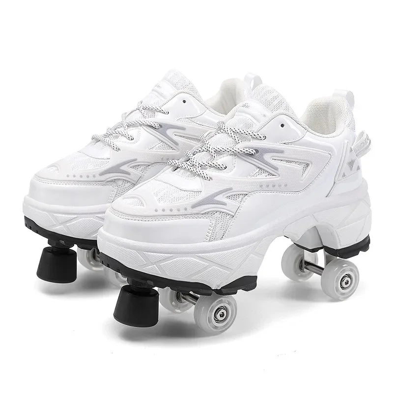 Kids' Breathable Mesh Four-Wheel Roller Skate Sneakers SY119