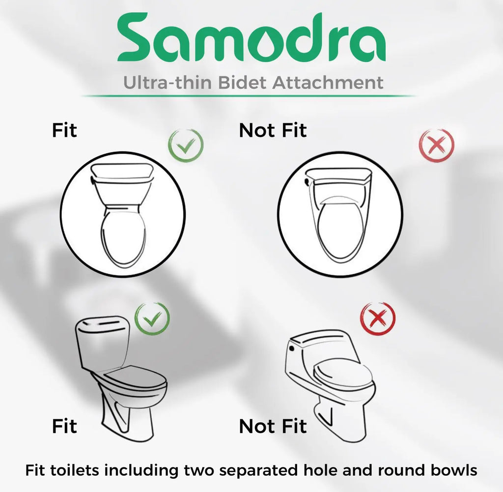 Ultra-Thin Non-Electric Bidet Toilet Seat Attachment with Dual Nozzles