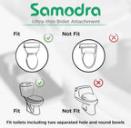 Ultra-Thin Non-Electric Bidet Toilet Seat Attachment with Dual Nozzles