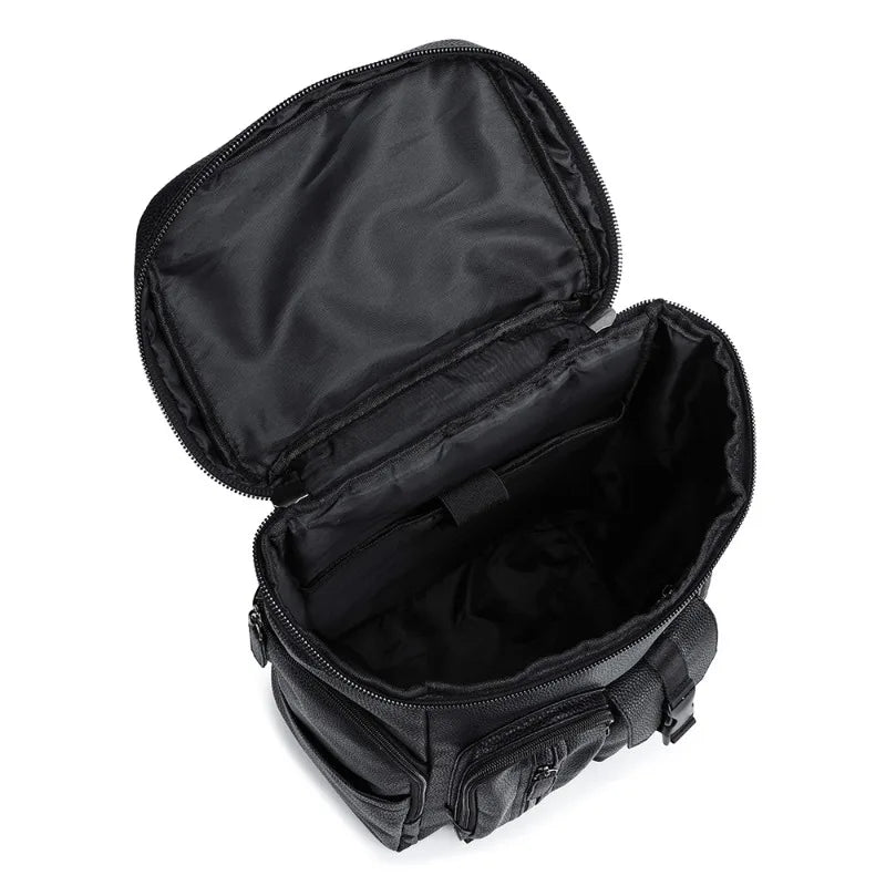Men's Fashion PU Leather Large Capacity Travel Laptop Backpack