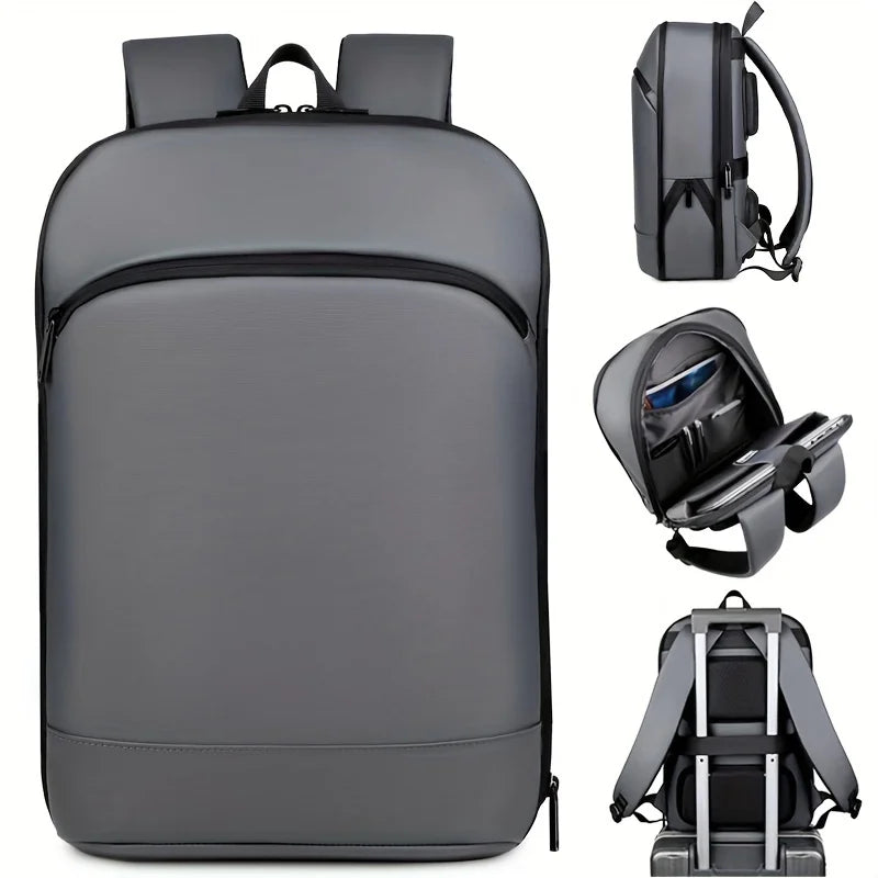 Men's Plain Oxford Luggage Strap Business Commuter Backpack