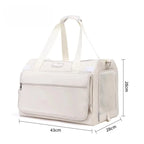 Foldable Double-Layer Pet Carrier with Wheels Breathable Travel Trolley for Two Cats