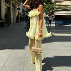 Women's Floral Print Sleeveless Top Wide Leg Pants Set