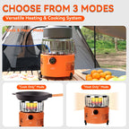 Portable 2-in-1 Camping Gas Stove and Heater with Adjustable Damper