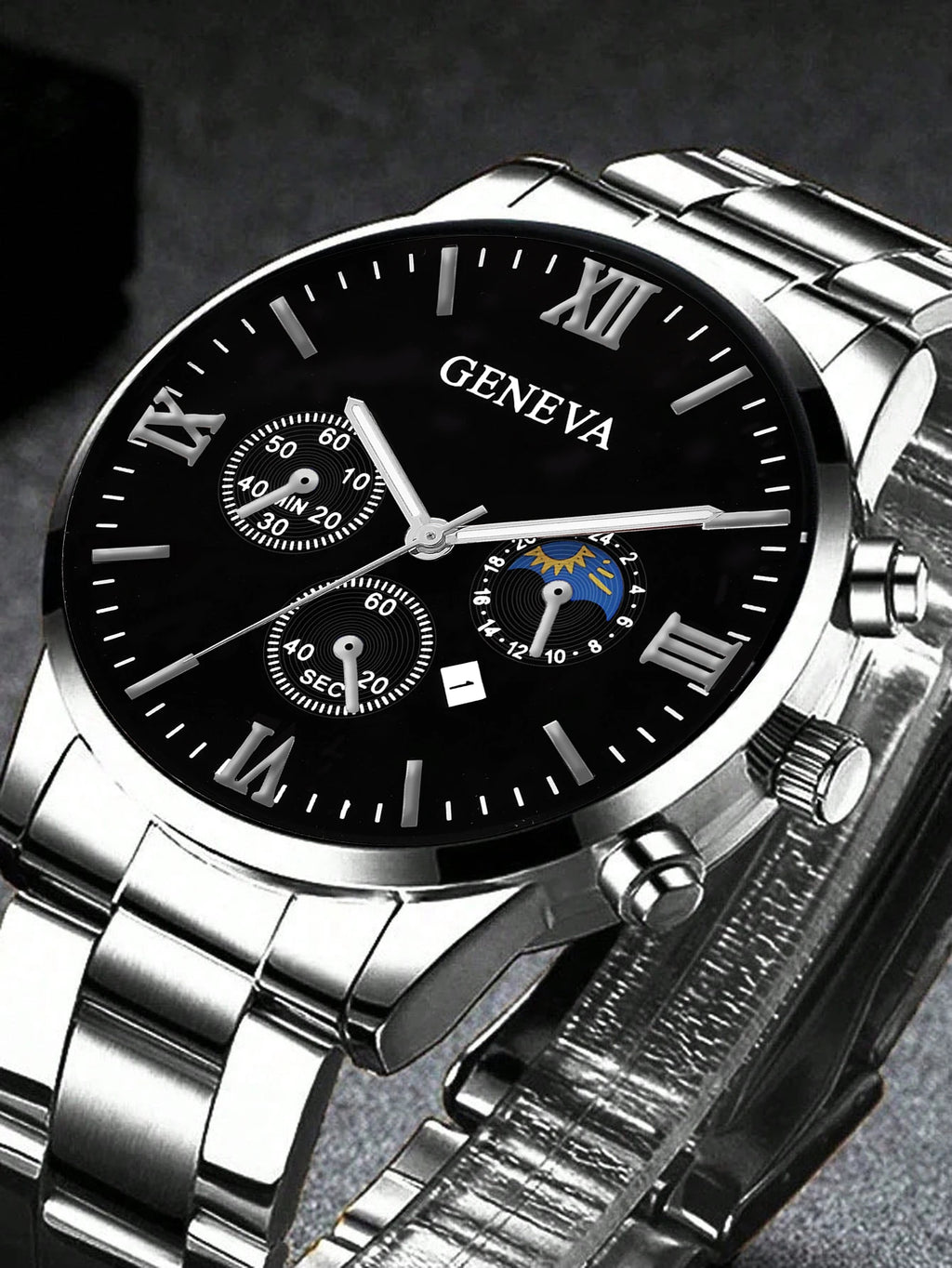 CMK Men's Quartz Watch Set with Bracelet and Necklace