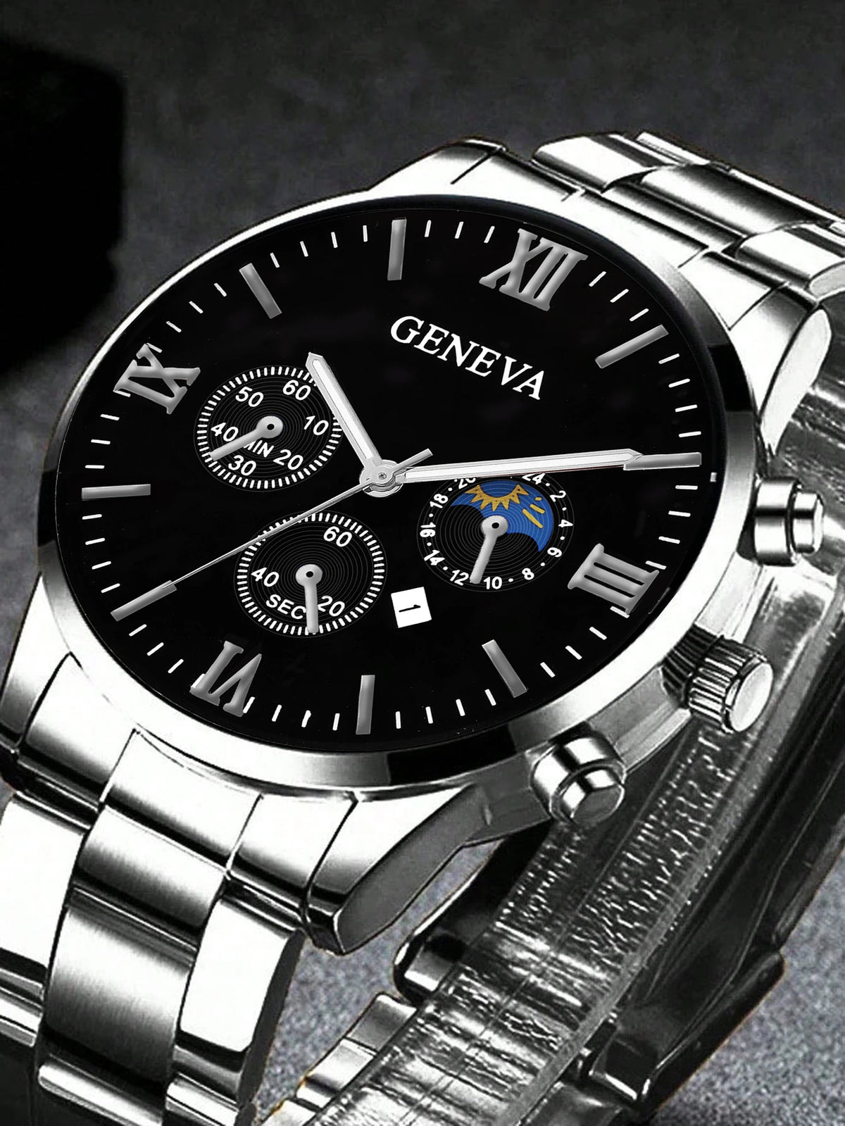 CMK Men's Quartz Watch Set with Bracelet and Necklace