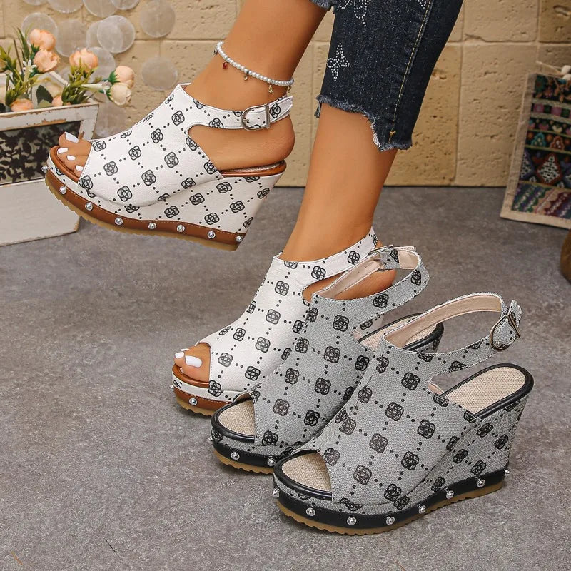 Women's Comfortable Wedge Sandals Summer Slingback Thick Sole