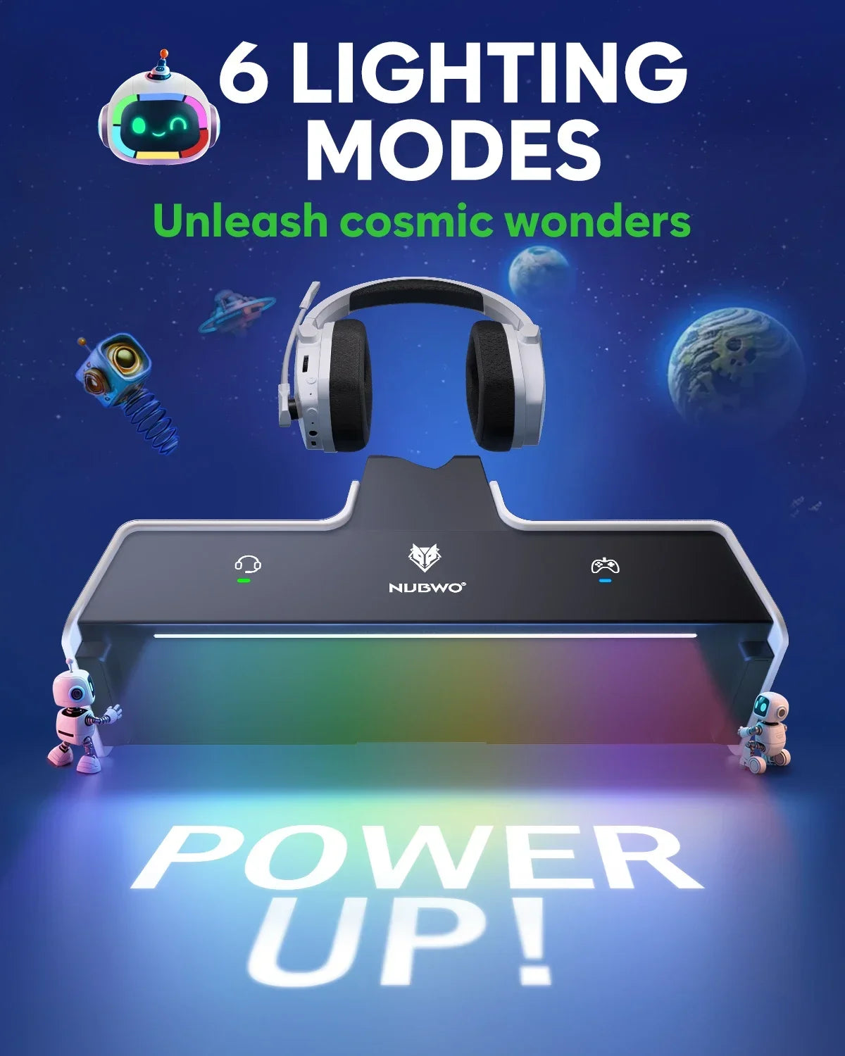 Wireless Bluetooth Over Ear Gaming Headphones With Charging Station G06 Pro