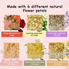 Unisex Floral Essential Oil Moisturizing Bath Soap Gift Set 21.2 oz