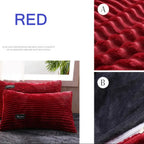 Warm Coral Fleece Duvet Cover and Plush Bedding Set