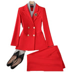 Women's Double Breasted Blazer Pants Suit