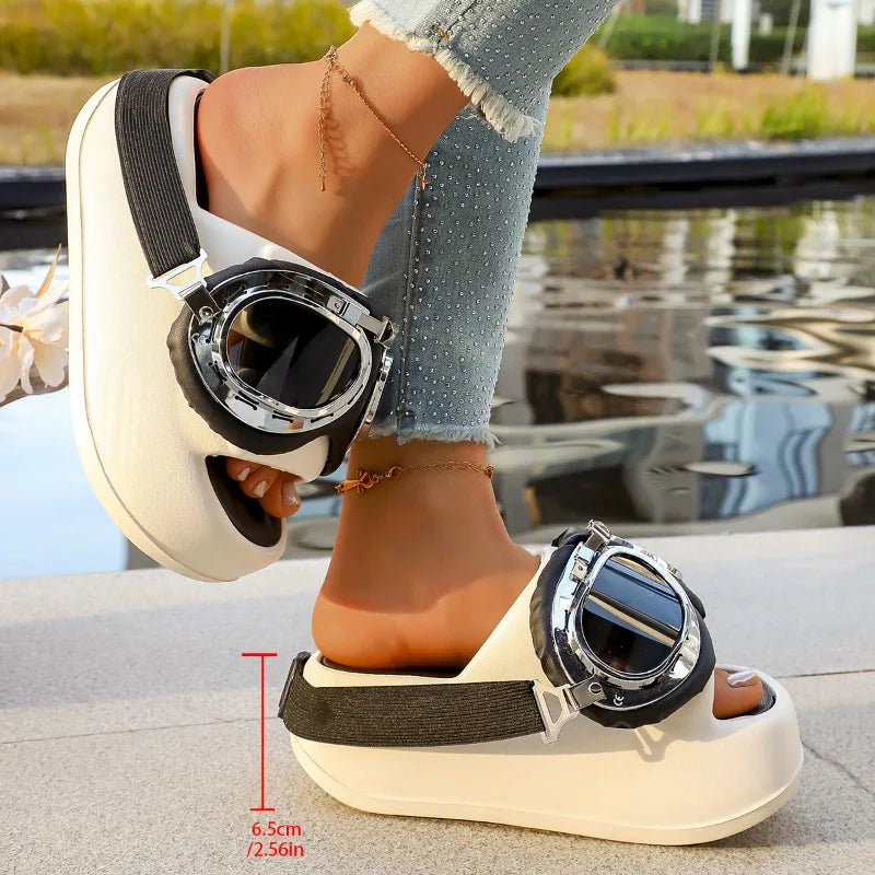 Women's Platform Open Toe Sandals Non-slip Summer Casual Slides