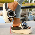Women's Platform Open Toe Sandals Non-slip Summer Casual Slides