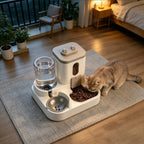 2-in-1 Automatic Cat Feeder and Water Dispenser Dual Pet Bowl for Small Dogs and Kittens