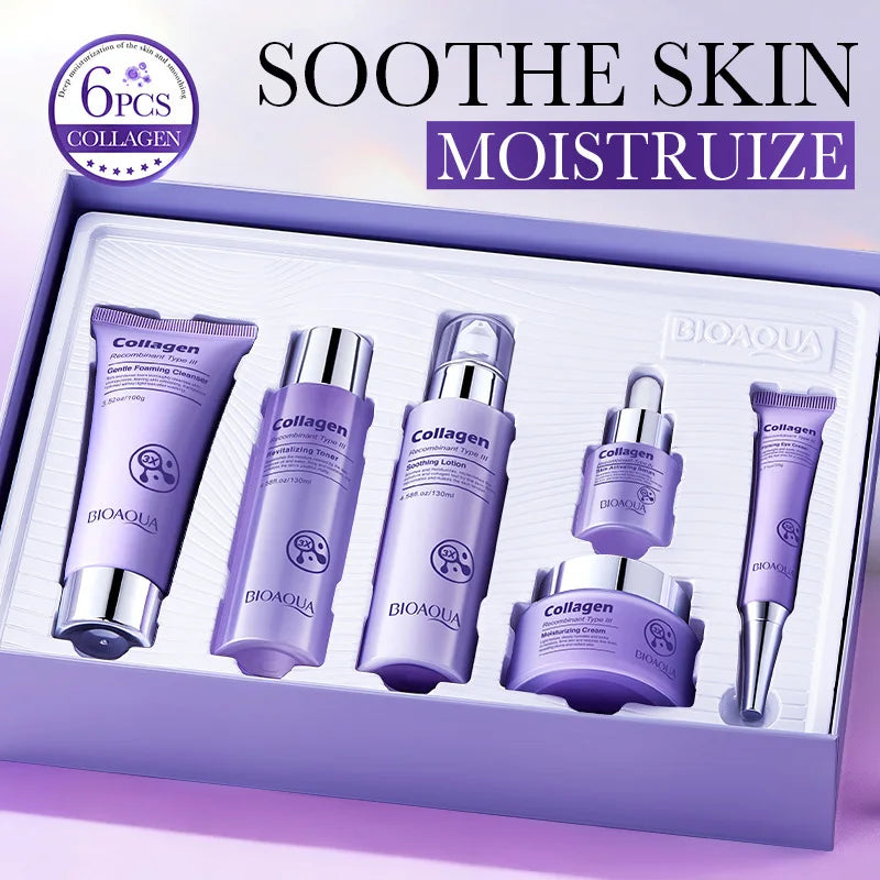 BIOAOUA Collagen 6-Piece Skincare Set Anti-Wrinkle Firming Routine