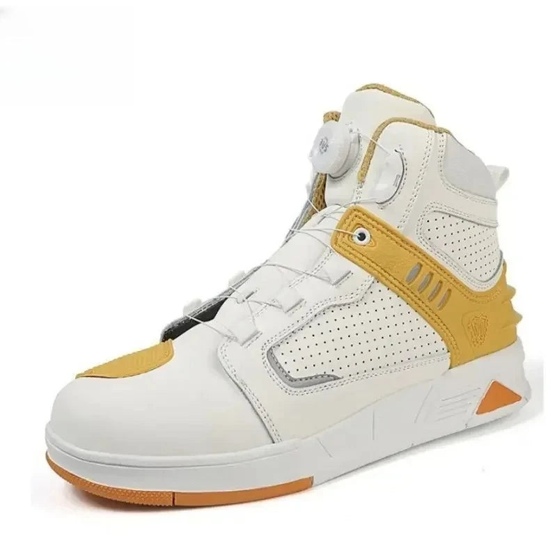 Men's Fashion Leather Breathable Anti-Slip Motorcycle Ankle Boots