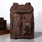 Men's Fashion PU Leather Large Capacity Travel Laptop Backpack
