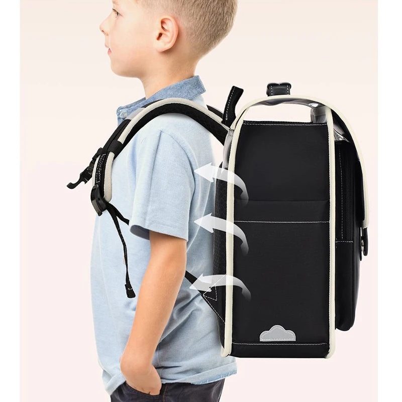 Kids' Fashion PU Leather Waterproof School Backpack