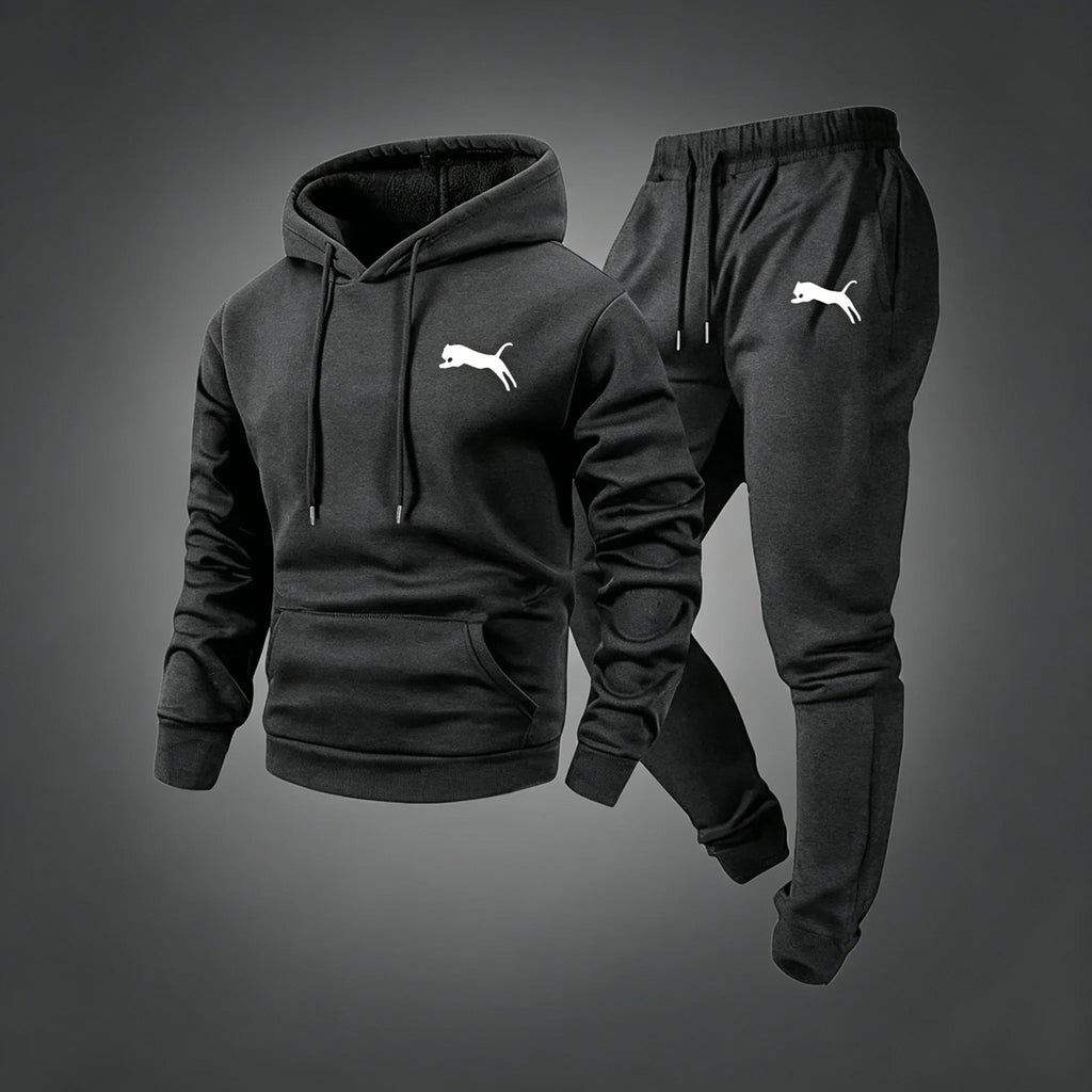 Men's Casual Hoodie and Sweatpants Two Piece Tracksuit Set