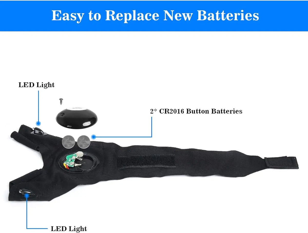 Waterproof LED Half Finger Flashlight Gloves