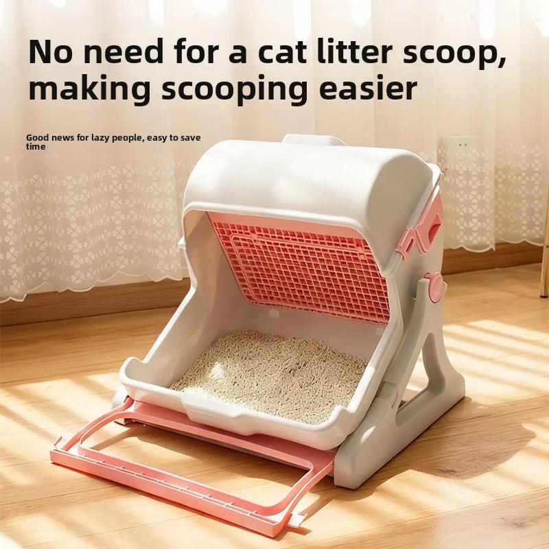Semi-Automatic Self-Cleaning Cat Litter Box and Toilet Pan