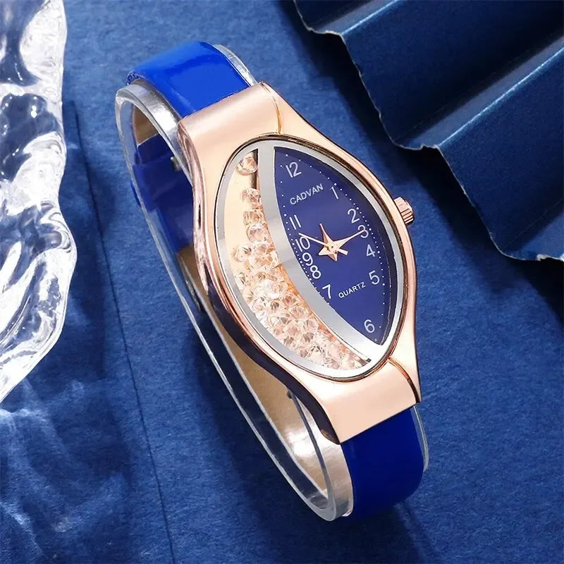 Women's Rhinestone Quartz Watch 6-Piece Jewelry Gift Set