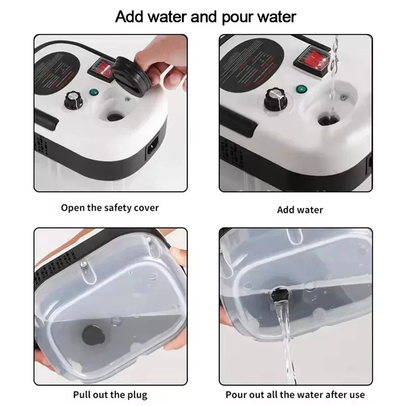 High Pressure Handheld Steam Cleaner Machine with Brush Heads 2600W