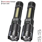 Rechargeable LED Flashlight with COB Side Light