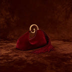 Women's Tassel Metal Handle Faux Suede Tote Bag