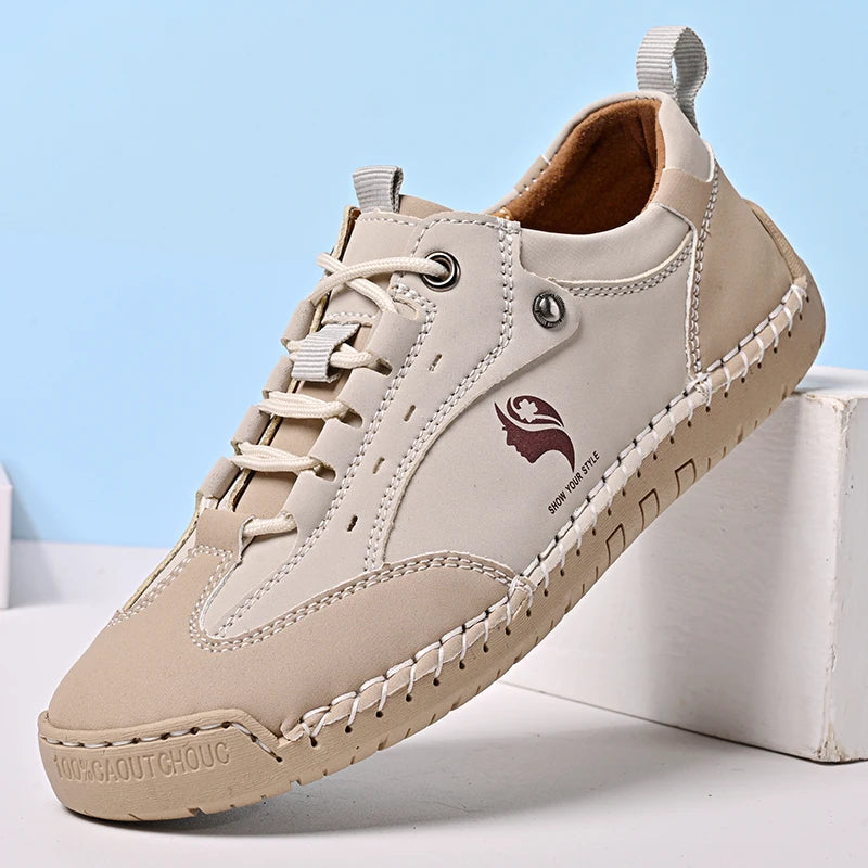 Women's Handmade Leather Casual Shoes British Style Retro Sneakers