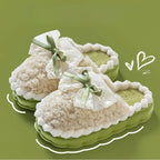 Women's Plush Bow Slippers Non-Slip Winter Indoor House Shoes