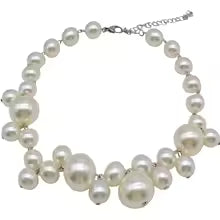 Women's Fashion Elegant Big Imitation Pearl Bead Choker Necklace