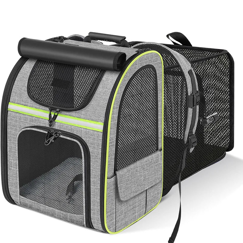 Expandable Pet Carrier Backpack Breathable Travel Bag for Cats and Small Dogs