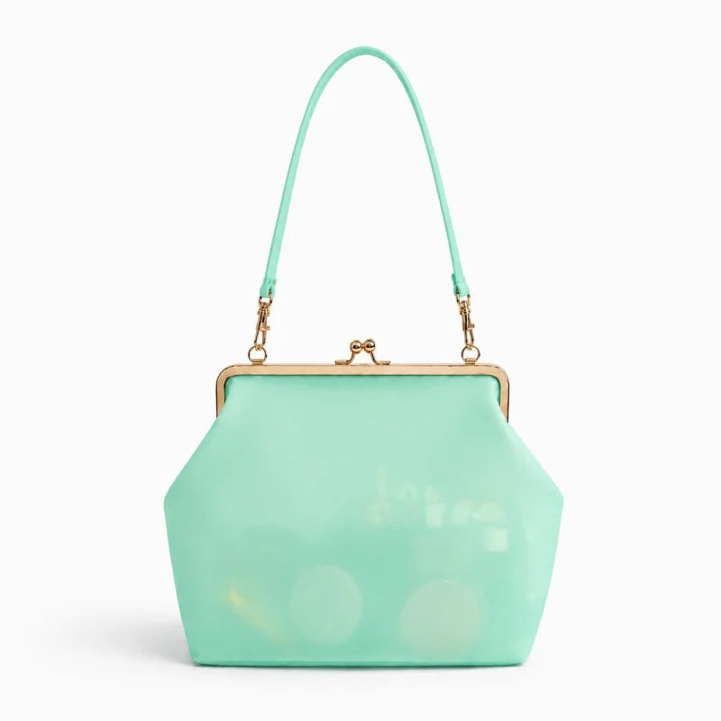 Women's Retro Kiss Lock Frame Shoulder Clutch Bag