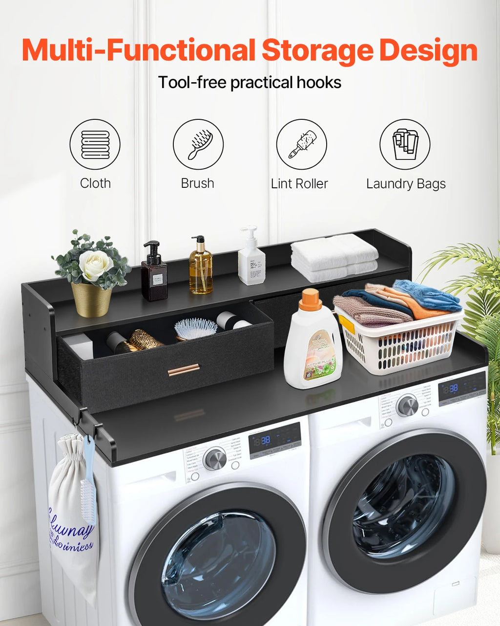 Multi-Tier Laundry Washer and Dryer Storage Rack Organizer